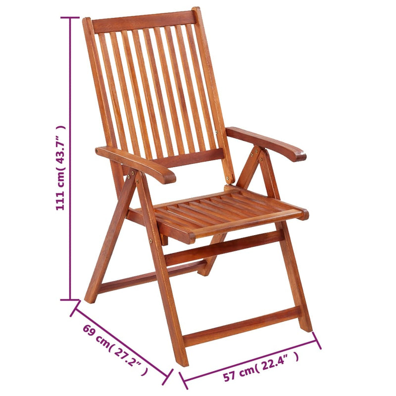 vidaXL 6 db összecsukható tömör akácfa kerti szék
