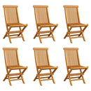 vidaXL 6 db összecsukható tömör tíkfa kerti szék