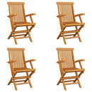 vidaXL 4 db összecsukható tömör tíkfa kerti szék