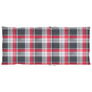 vidaXL 4 db tömör tíkfa kerti szék piros kockás párnákkal