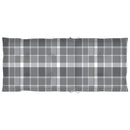 vidaXL 6 db tömör tíkfa kerti szék szürke kockás párnákkal