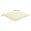 vidaXL 6 db tömör tíkfa kerti szék krémszínű párnákkal