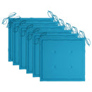 vidaXL 6 db tömör tíkfa kerti szék kék párnákkal