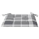 vidaXL 4 db tömör tíkfa kerti szék szürke kockás párnával