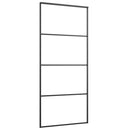vidaXL fekete alumínium és ESG üveg tolóajtó 90 x 205 cm