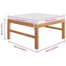 vidaXL tömör tíkfa lábtartó krémszínű párnával