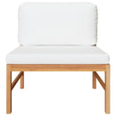 vidaXL 2 részes tíkfa kerti ülőgarnitúra krémszínű párnákkal