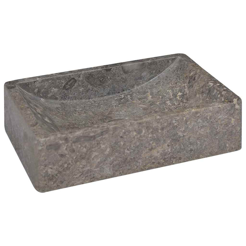 vidaXL magasfényű szürke márvány mosdókagyló 45 x 30 x 12 cm