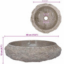 vidaXL szürke márvány mosdókagyló Ø40 x 12 cm