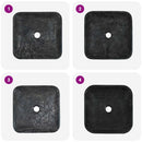 vidaXL fekete márvány mosdókagyló 40 x 40 x 10 cm