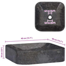 vidaXL fekete márvány mosdókagyló 40 x 40 x 10 cm