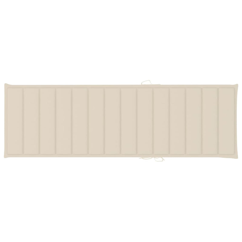 vidaXL impregnált fenyőfa napozóágy krémszínű párnával