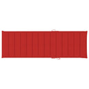 vidaXL impregnált fenyőfa napozóágy piros párnával