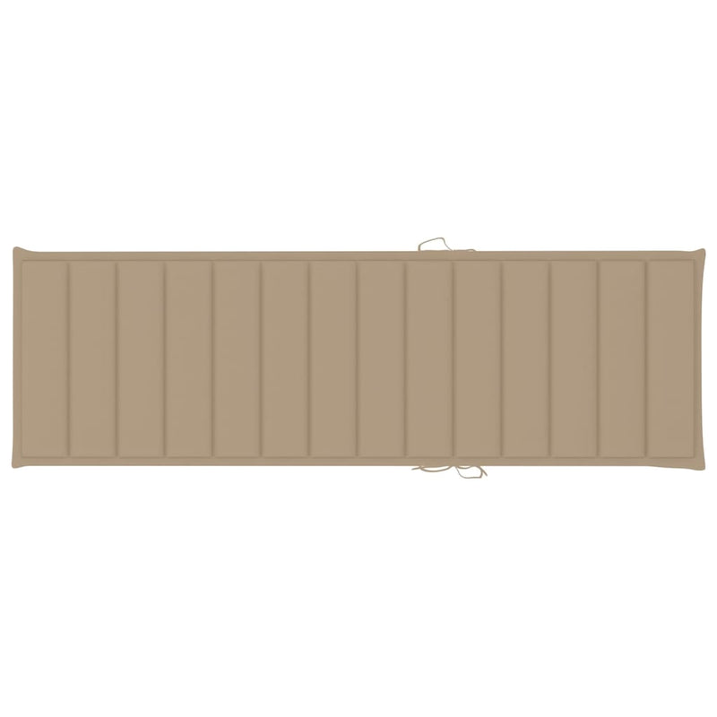 vidaXL impregnált fenyőfa napozóágy bézs színű párnával