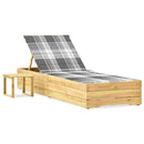 vidaXL impregnált fenyőfa kerti napozóágy asztallal és párnával