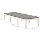 vidaXL fehér műanyag napozóágy párnával