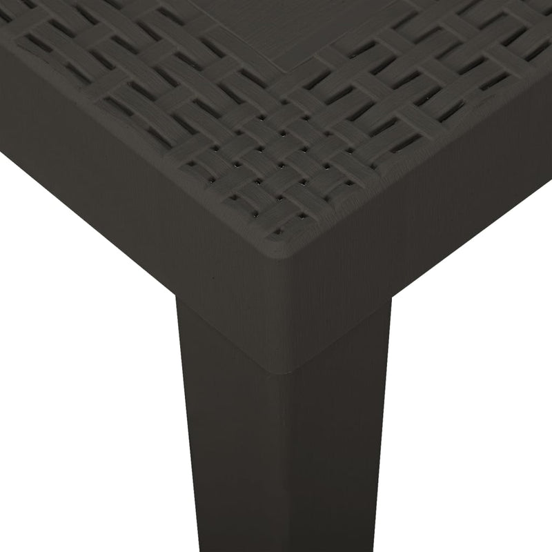 vidaXL antracitszürke műanyag kerti asztal 79 x 65 x 72 cm