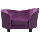 vidaXL burgundi vörös plüss és műbőr kutyakanapé 69 x 49 x 40 cm