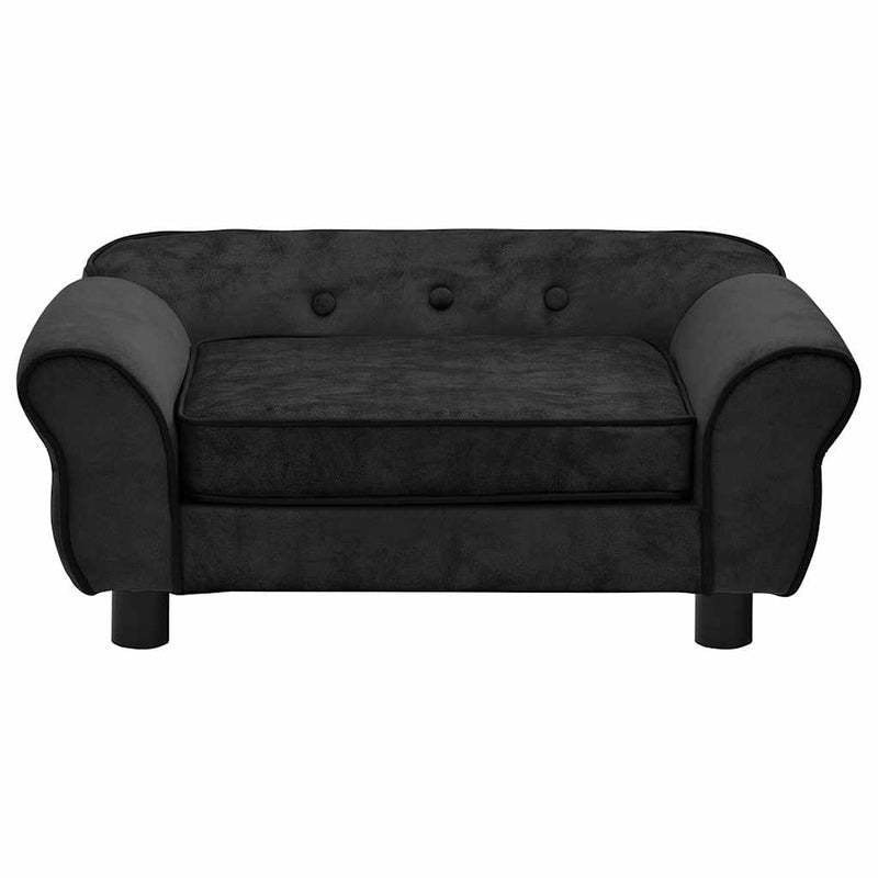 vidaXL fekete plüss kutyakanapé 72 x 45 x 30 cm