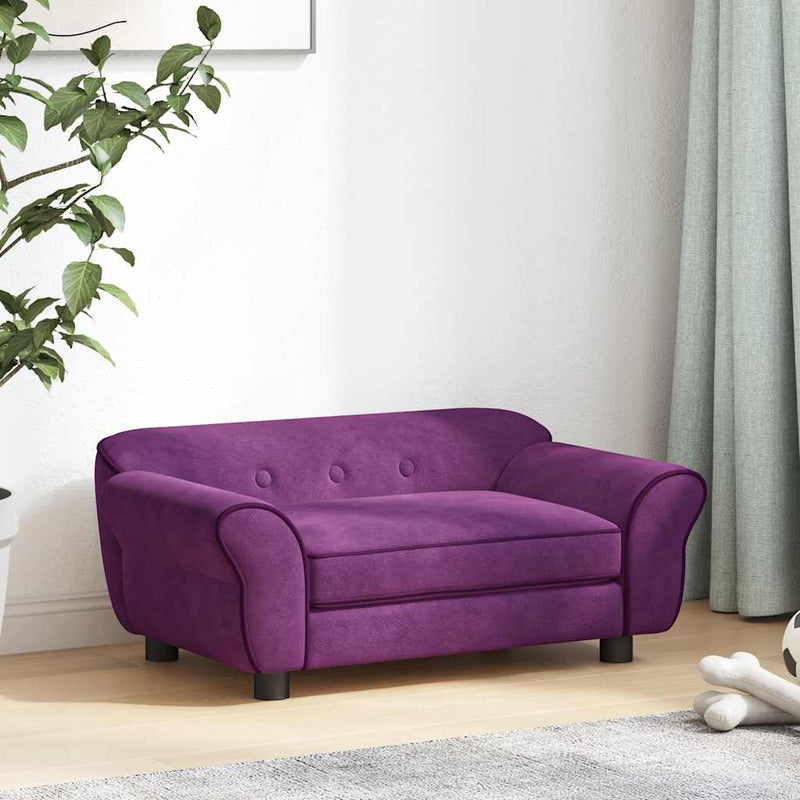 vidaXL burgundi vörös plüss kutyakanapé 72 x 45 x 30 cm