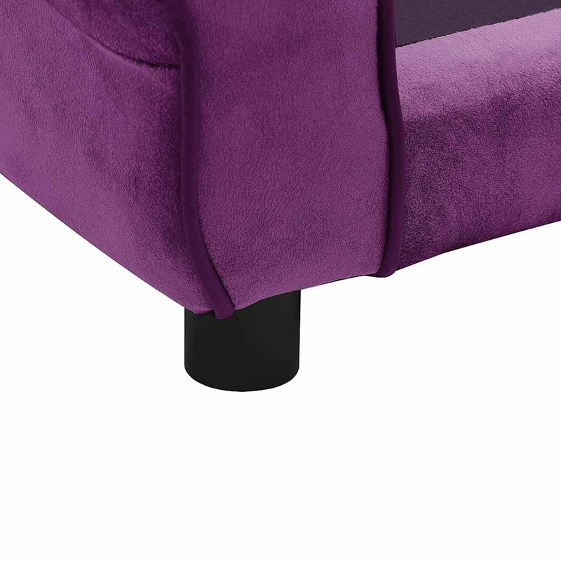 vidaXL burgundi vörös plüss kutyakanapé 72 x 45 x 30 cm