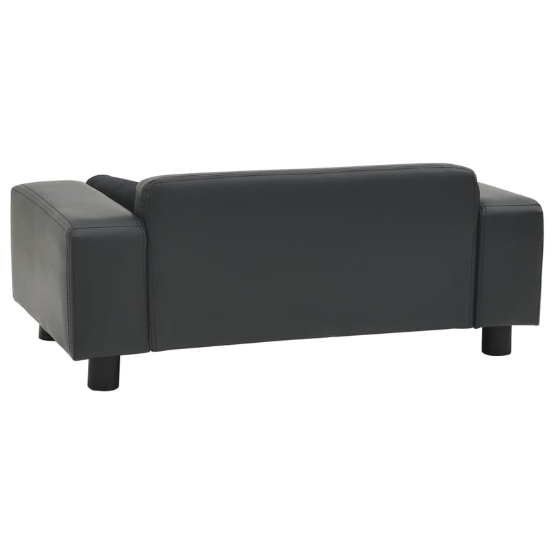 vidaXL sötétszürke plüss és műbőr kutyakanapé 81 x 43 x 31 cm