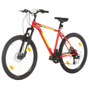 vidaXL 21 sebességes piros mountain bike 27,5 hüvelykes kerékkel 42 cm