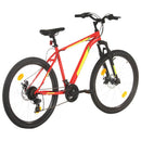 vidaXL 21 sebességes piros mountain bike 27,5 hüvelykes kerékkel 42 cm
