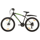 vidaXL 21 sebességes fekete mountain bike 26 hüvelykes kerékkel 46 cm