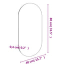 vidaXL üvegtükör 80 x 40 cm