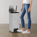 vidaXL ezüst ujjlenyomat-mentes  rozsdamentes-acél pedálos kuka 30L