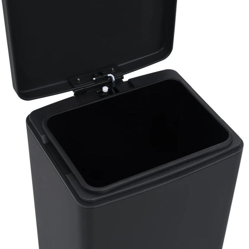 vidaXL fekete ujjlenyomat-mentes rozsdamentes-acél pedálos kuka 30L