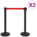 vidaXL 4 db fekete vas elválasztó tartóoszlop szíjjal