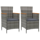 vidaXL 2 db szürke polyrattan kerti étkezőszék