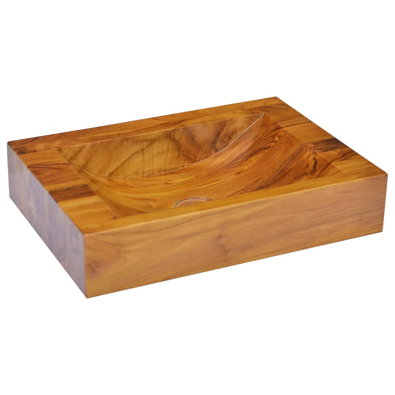 vidaXL tömör tikfa mosdókagyló 50 x 35 x10 cm