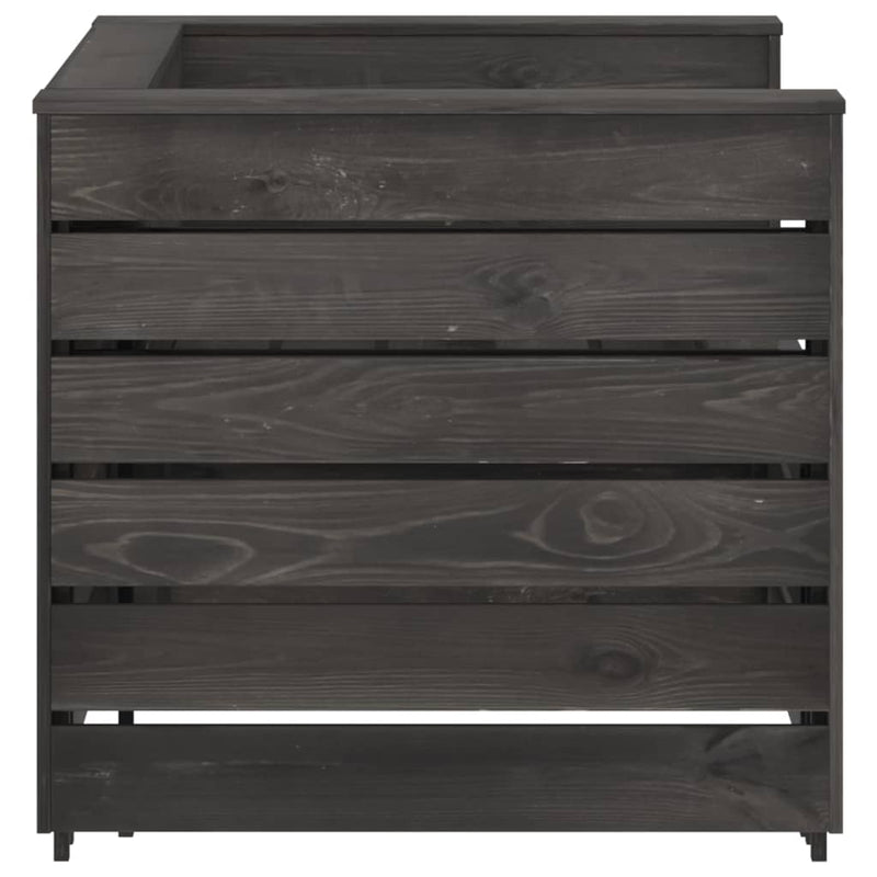 vidaXL 2 részes szürke impregnált fenyőfa kerti raklap-ülőgarnitúra