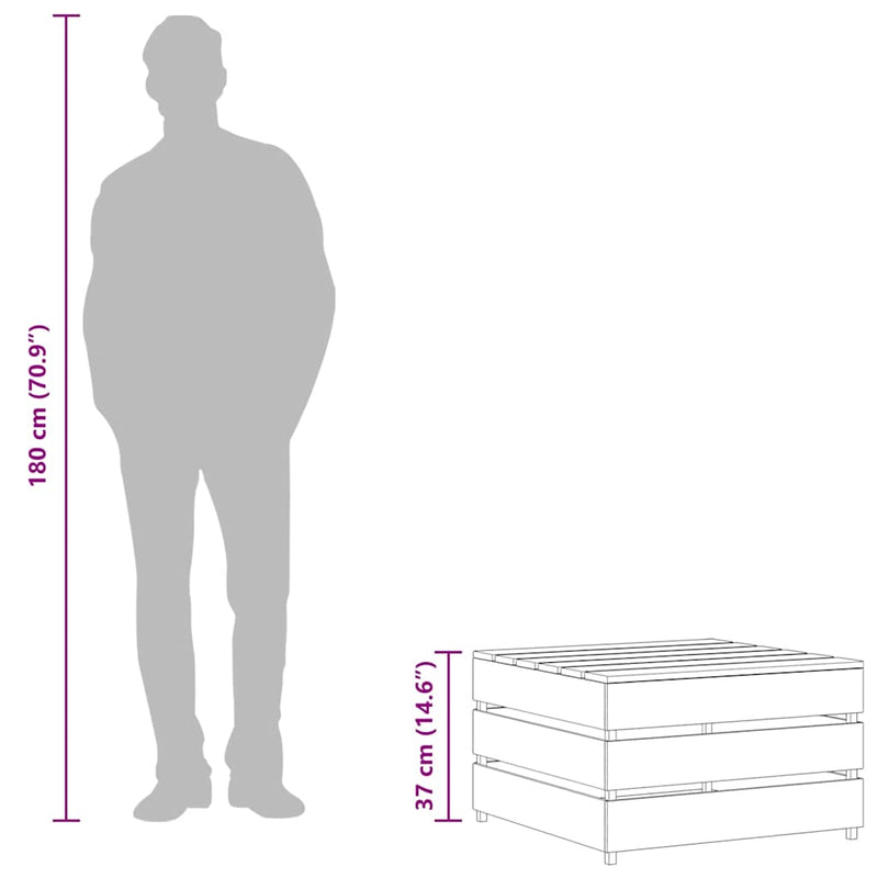 vidaXL 2 db impregnált fenyőfa kerti raklapasztal