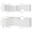 vidaXL Lyon 11 részes fehér forgácslap konyhai szekrénygarnitúra