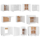 vidaXL Lyon 11 részes fehér forgácslap konyhai szekrénygarnitúra