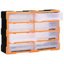 vidaXL többfiókos tároló 8 nagy fiókkal 52 x 16 x 37 cm