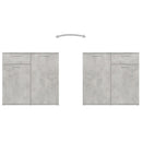vidaXL betonszürke szerelt fa tálalószekrény 80 x 36 x 75 cm