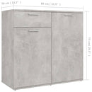 vidaXL betonszürke szerelt fa tálalószekrény 80 x 36 x 75 cm