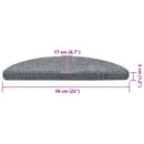 vidaXL 10db világosszürke lyukasztott öntapadó lépcsőszőnyeg 56x17x3cm