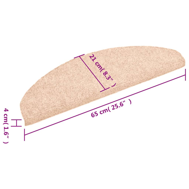 vidaXL 10 db barna tűlyukasztott öntapadó lépcsőszőnyeg 65 x 21 x 4 cm