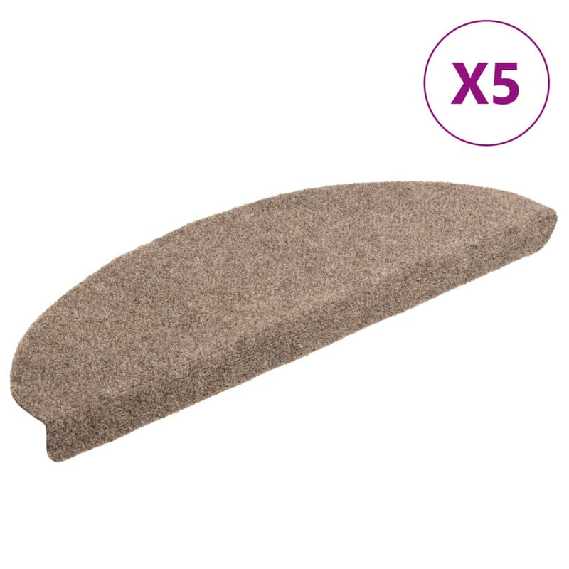 vidaXL 5 db krémszínű tűlyukasztott öntapadó lépcsőszőnyeg 65x21x4 cm