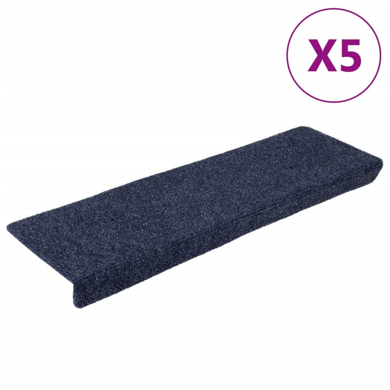 vidaXL 5db tűlyukasztott antracitszürke szövet lépcsőszőnyeg 65x21x4cm