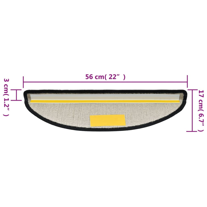 vidaXL 10 db antracitszürke lépcsőszőnyeg 56x17x3 cm