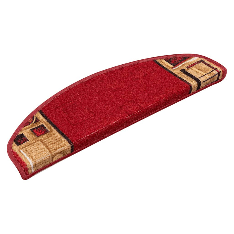 vidaXL 10 db piros öntapadó lépcsőszőnyeg 65x21x4 cm