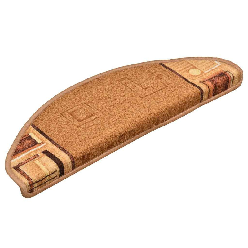 vidaXL 10 db bézs öntapadó lépcsőszőnyeg 65x21x4 cm