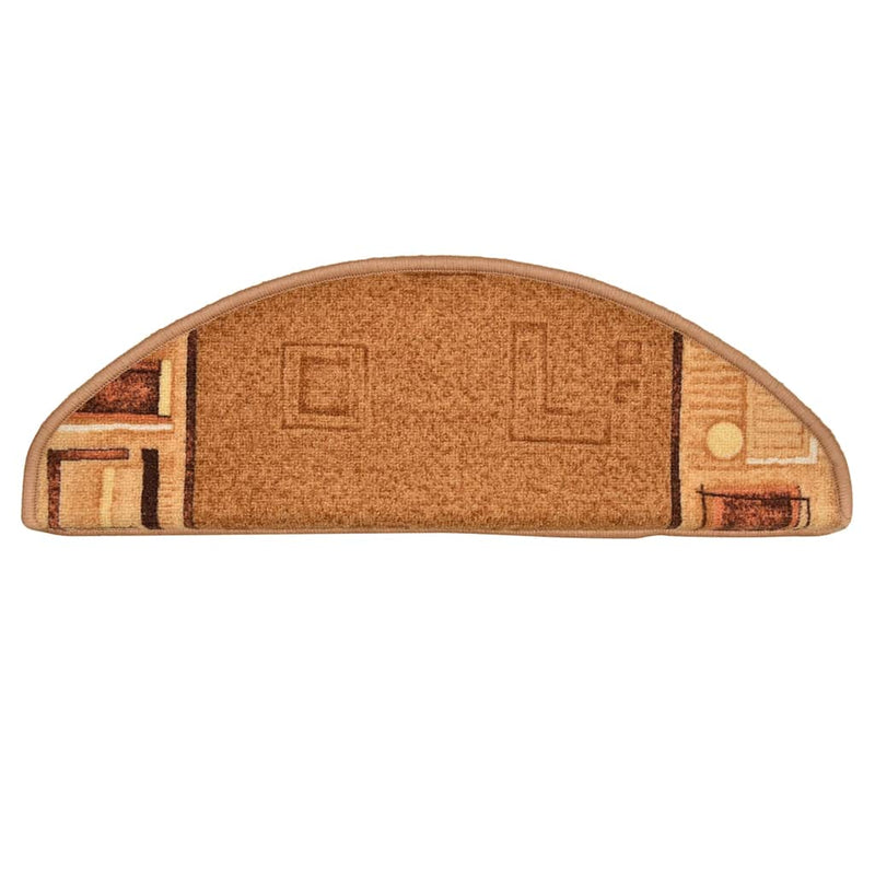 vidaXL 10 db bézs öntapadó lépcsőszőnyeg 65x21x4 cm